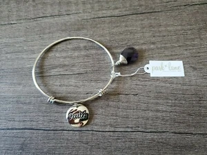 PULSERA Park Lane Faith tono plata cristal púrpura? Piedra ajustable (J850) - Imagen 1 de 3