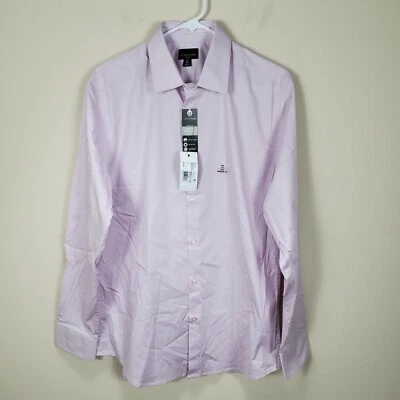 Structure Modern Fit Poplin stretch collar button up mens M 15.5 34 35 Lilac col - Image 1 of 4