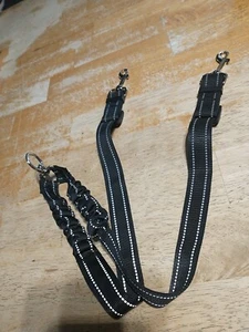 Strong Nylon 2 Way Dog Coupler Leash Bungee Double Lead Twin Two Dogs Walking - Picture 1 of 3