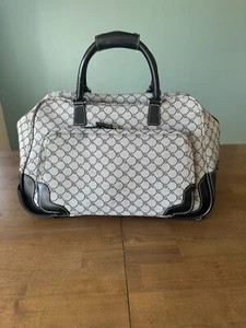 Vintage Ralph Lauren RL Series Monogram Gray Luggage 20” Wheeled Carry On Duffle - Picture 1 of 20