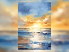 Eternal Horizon: Sunrise Over the Ocean 5"x7"