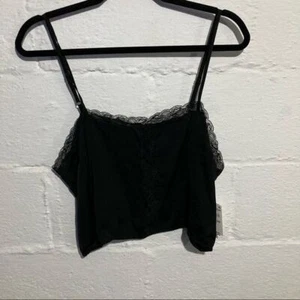Canotta crop nera con bordo in pizzo BP nuova con etichetta - Taglia XL - Foto 1 di 7