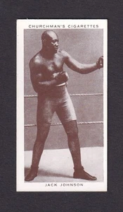 1938 Churchman's Boxing Personalities JACK JOHNSON #20 ~ Boxen HOF - Bild 1 von 2