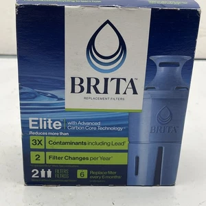 Brita Elite Replacement Filters for Pitchers Dispensers 2 Count Box NOS - Picture 1 of 3
