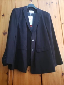 Sheego Damenblazer Gr. 52 nadelstreifen schwarz -nagelneu mit Folie + Etiketten - Bild 1 von 8