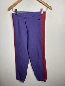 Aviator Nation Hose Jugend 14 lila Regenbogen Streifen Fleece Jogginghose Sweatpants - Bild 1 von 8