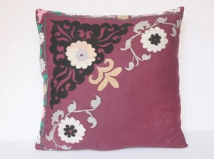 Vibrant Uzbek Handmade Craft,Decorative Vintage 26x27” Tribal Suzani pillow - Picture 1 of 11