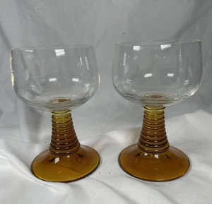 Scott Wiesel Rower Yellow Beehive Stiel Weingläser Germany Paar - Bild 1 von 9