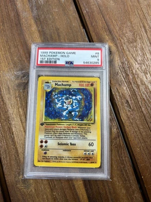 1999 POKEMON BASE SET 1ST EDITION #8 MACHAMP-HOLO PSA 9 - Image 1 of 2