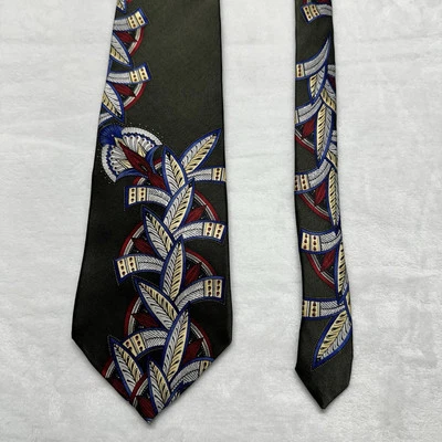 Corbata Evan Picone Geométrica Forma Pluma 100% Seda Para Hombre 55" Foto 1 de 4