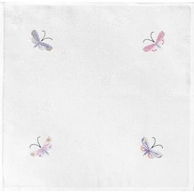 RICO DESIGN GMBH & CO.KG Stickpackung Gezählter Kreuzstich, Servietten mit Schmetterlingen, 2 Stück,...