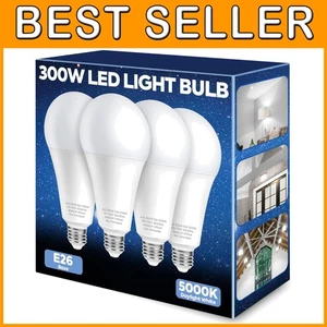 A23 LED Bulb 300W Equivalent, 4060LM, Daylight White, 4 Pack - Picture 1 of 9