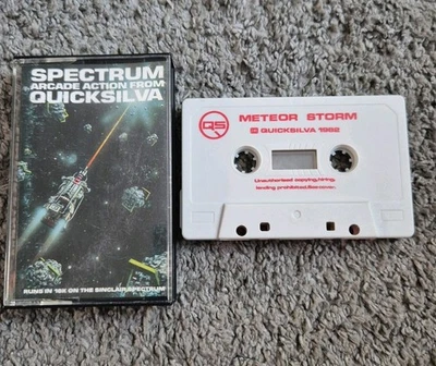 Meteor Storm -  QuickSilva- 16K/48K/128K ZX Spectrum Tested 1982 vgc - Image 1 of 4