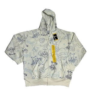Disney STITCH Jacke Damen Größe M Creme Bestickt Full Zip Hoodie Neu - Bild 1 von 8