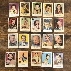 Lote de 20 tarjetas coleccionables 1957 Dutch Gum Autografbild - Clark Gable, Sinatra - Imagen 1 de 2