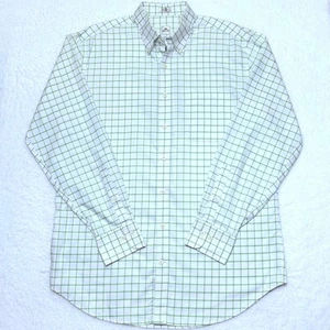PETER MILLAR white green window pane plaid check long sleeve shirt Men's LARGE L - Picture 1 of 5