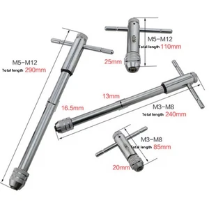 Ratchet T Tap Wrench Engineers Holder M3-M12 Metric Imperial Thread Bolt Screw - Picture 1 of 13