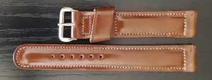 Vintage NOS 1950's Mormac/Gemex 5/8" (16mm) Brown Cushion Leather Watch Band - Picture 1 of 5