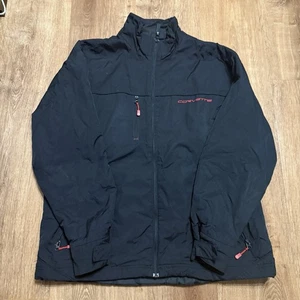 Chaqueta cortavientos Corvette cremallera completa negra para hombre talla XL - Imagen 1 de 7