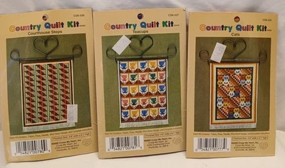 x3 Mini Punto de Cruz (4.6"x6.1") Cross My Heart Country Kit de Edredón Alambre ❤️ Percha Foto 1 de 4