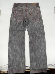 Vintage Y2K Koman Jeans Mens Size 34x31 Denim Red Black Baggy Loose Wide Leg - Picture 1 of 6