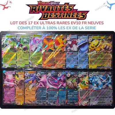 Lot de 17 Cartes Pokémon EX ULTRAS RARES EV10 Rivalités Destinées FR NEUVES - Photo 1/4