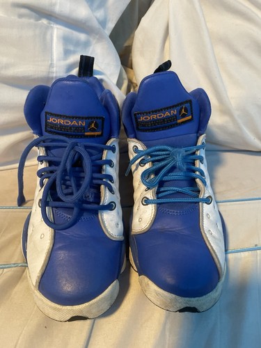 Nike Team Pro Jordan Jumpman blu bianco pelle bambini giovani 820273 400 taglia 5 anni