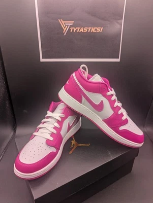 Nike Air Jordan 1 Low Fire rosa tamanho 7Y (GS)  - Imagem 1 de 4