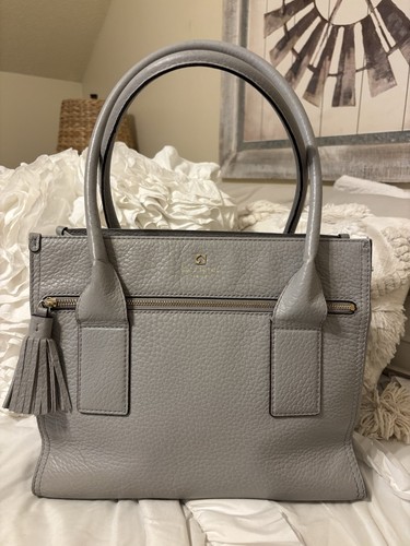 Autentica borsa a mano Kate Spade NY Southport Avenue Cameron in pelle grigia