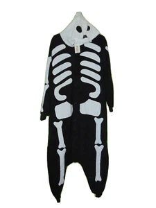 Skeleton Costume Medium Men New Fleece Cosplay - Picture 1 of 3