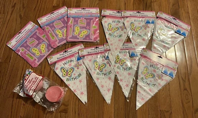 * Бабочка вечеринки расходные материалы девочек день рождения тема украшения флаги стример баннер - Изображение 1 из 4