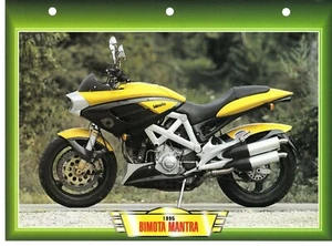 CARTE FICHE TECHNIQUE MOTO. BIMOTA MANTRA. 1995.  NEUVE. Editions Atlas - Picture 1 of 1