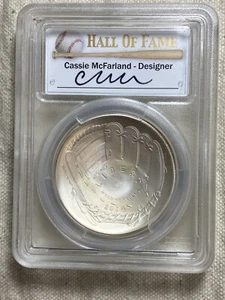 2014-P Baseball Hall of Fame SILVER Dollar PCGS MS69 First Strike MacFarland Sig - Picture 1 of 4