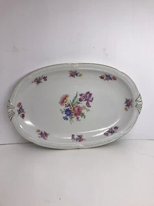 ZEH SCHERZER - Leh Lcherzer Bavaria Germany US ZONE Floral Minuet 15” Platter - Picture 1 of 3