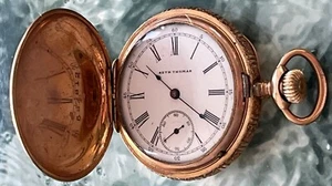 Seth Thomas Pocket Watch Gold Filled Screw Set Jewels Gorgeous Detail Working - Picture 1 of 24