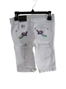 NWT Rocawear Youth Girls Denim Bermuda Shorts 6 White MSRP$34 - Picture 1 of 2