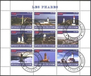 Used stamps in miniature sheet Lighthouses 2009 avdpz - Picture 1 of 1