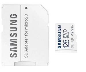 Original Samsung Karte 128 GB microSDXC A2 V30 für Galaxy A9 A10 A12 A20 A55 A71 - Zdjęcie 1 z 3