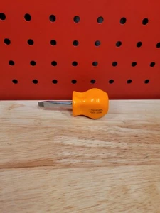Snap-on Tools SDD1 Stubby Screwdriver Orange Hard Handle Flat Slotted USA - Picture 1 of 22
