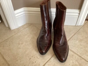 Stivali da cowboy ACME western in pelle marrone da uomo taglia 9,5 D usati - Foto 1 di 7