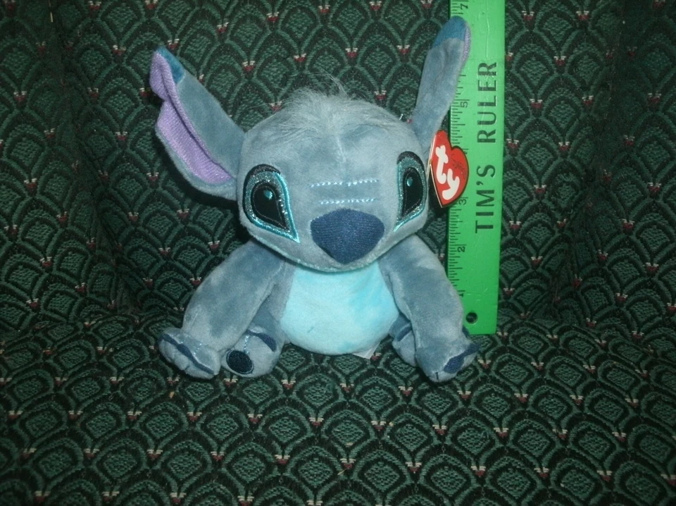 STITCH - Ty Disney Beanie Baby - Lilo & Stitch Alien 6" & MINT TAGS Sparkle