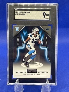 DJ MOORE 2018 PANINI PLAYBOOK #139  ROOKIE SGC 9 - Picture 1 of 3