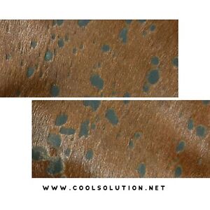 Cowhide Leather Sheets, Rust Chocolate Acid Washed, Hair on Hide, For Wallets