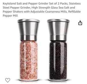 Salt And Pepper Grinders - Stainless Steel High Strength Glass Adjustable-shaker - Picture 1 of 7