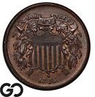 1865 Two Cent Piece, Fancy 5, Choice BU++