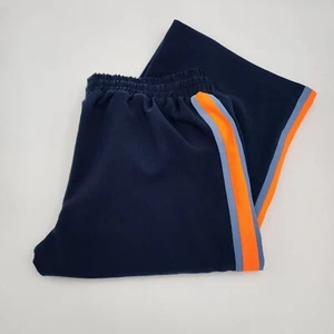 MILLY Pantalone Donna Navy Track Strisce Laterali Blu Arancione Taglia M Made in USA LEGGI - Foto 1 di 16