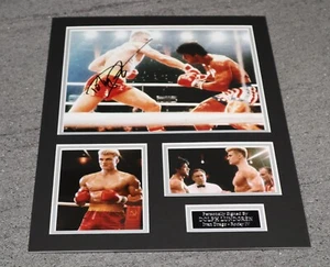 Expositor de montaje fotográfico firmado a mano Dolph Lundgren 40x30 cm auténtico Rocky IV - Imagen 1 de 4