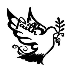 Calcomanía Faith Dove #1 4"x4" elige el color - Imagen 1 de 2