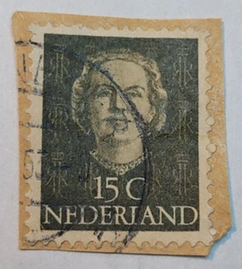 Netherlands Postage ~ Queen Juliana ~ Green 5₵ Stamp ~Cancelled ~ 1949 ~ 01 - Picture 1 of 6