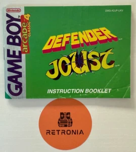 Defender Joust Nintendo Game Boy  / Super Gameboy Instruction Manual UKV - Picture 1 of 6